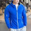 Mens Slim Fit Long Sleeve Hooded Sports Jacket Running Fitness Workout Outerwear
