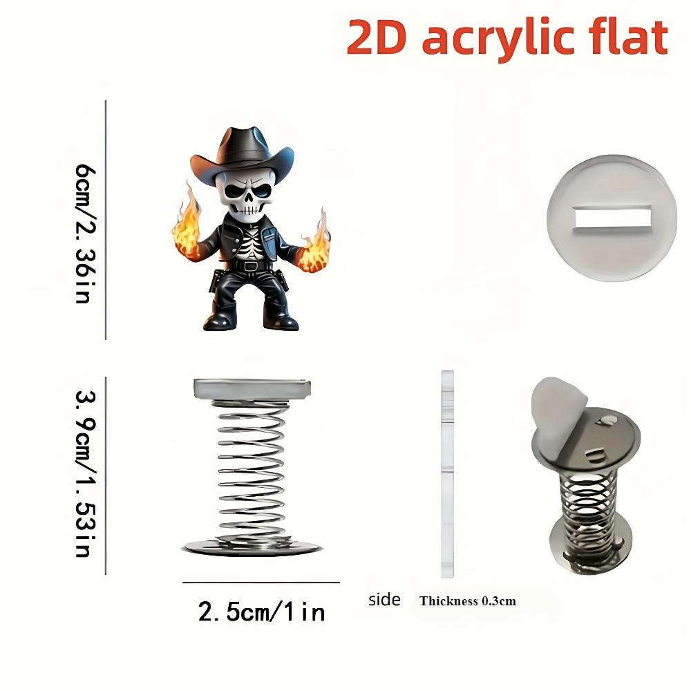 2D Plane, Creative Skull Car Dashboard Spring Decoration: Decoration, Car Dashboard Pendant, Exquisite Small Gift Ornament, Desktop Decoration