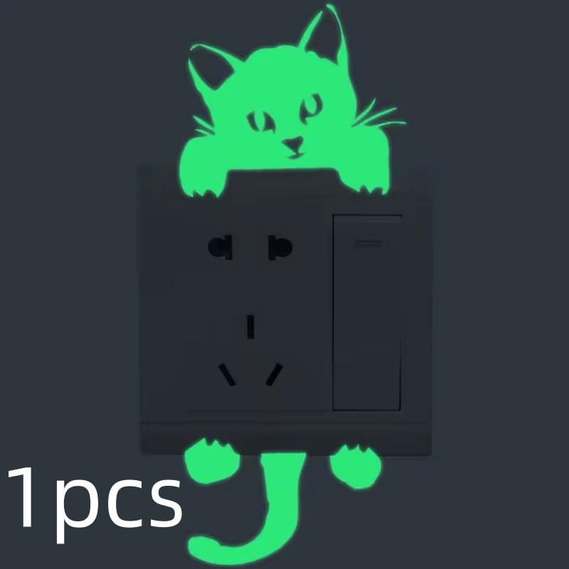 Luminous Switch Stickers Glow In The Dark Decorative Sticker Kids Room Cartoon Cat Dog Fairy Star Pvc Wall Home Decoration 2026