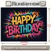 Happy Birthday Gifts Graffiti Party Banner, Polyester Backdrop for Wall Decoration
