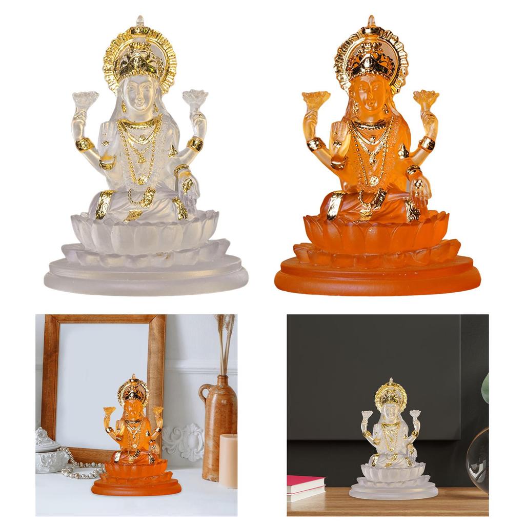Religious Buddha Sculpture Goddess on Lotus Fengshui Artwork Hindu Goddess