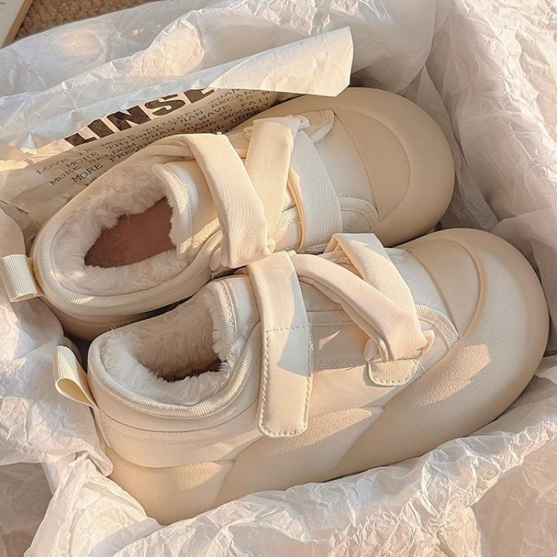 Winter velvet little white shoes one pedal versatile lazy shoes women's warm niche casual shoes
