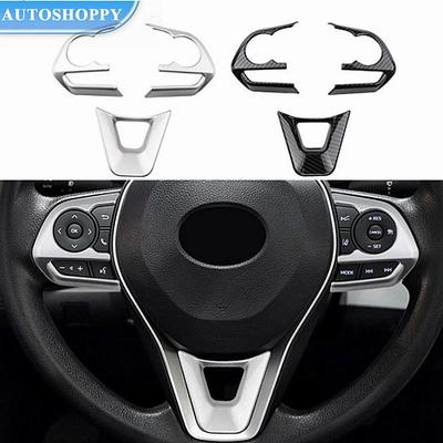 Car Steering Wheel Button Panel Cover Trim Sticker for Toyota RAV4 RAV 4 Corolla Avalon 2019 2020 2021 2022 Accessories