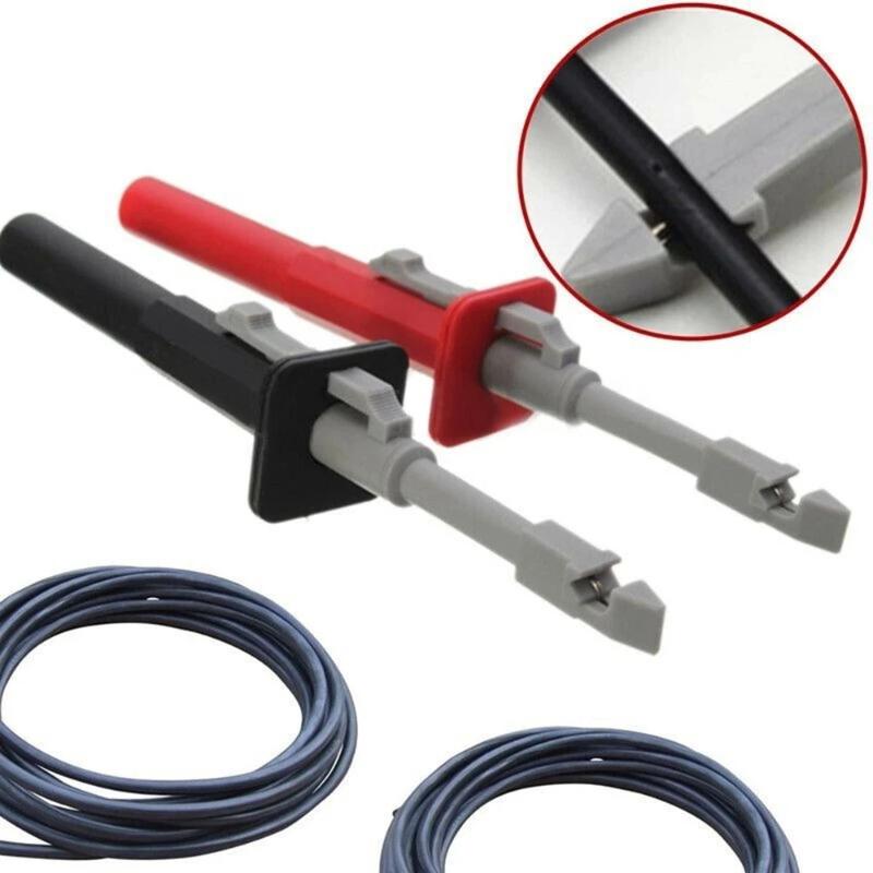2Pcs Multimeter Test Leads Set Automotive Wire Piercing Probes Insulation Back Probes For 4Mm Banana Extended Test Cable