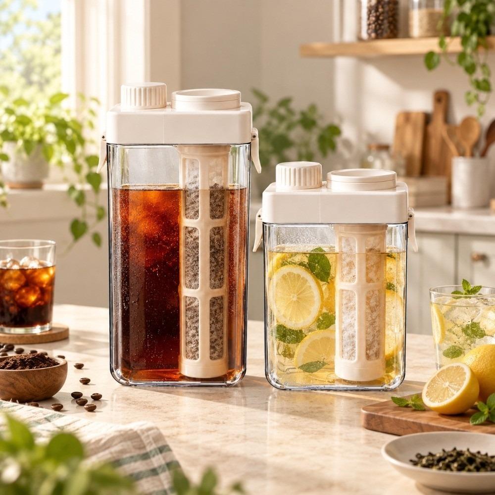 Built In Measurement Scale Cold Brew Coffee Maker Coffee Filter Pitcher Home Camping