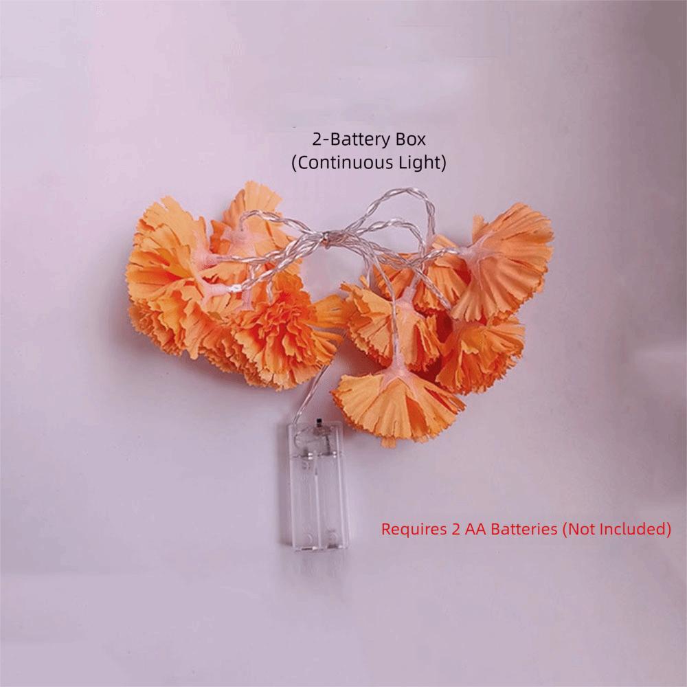 

1.5/3 м Светодиодная гирлянда из мексиканских бархатцев, питание от батареек, оранжевые бархатцы, искусственные цветы, гирлянда из бархатцев на Хэллоуин