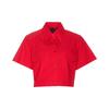 Polo Shirt With Pointed Collar And Buttons Women Tops Red 103118A19U-R43