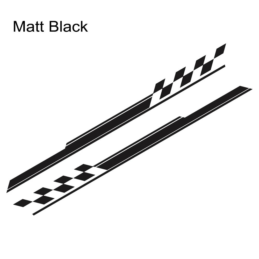 Car Body Side Skirt Stickers Sports Racing Striped Grid Pattern Vinyl Decals Auto Body Styling Decoration Stickers Accessories