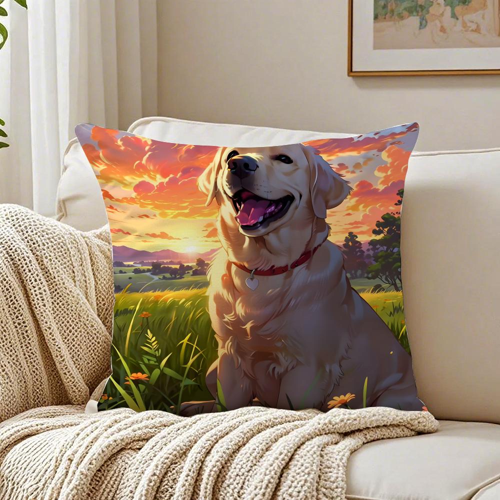 Labrador Retriever Pillow Friendly Dog Plush Cushion Cushion Cover Pillowcase Antidustmite living Room Sofa Decor Cushion Room