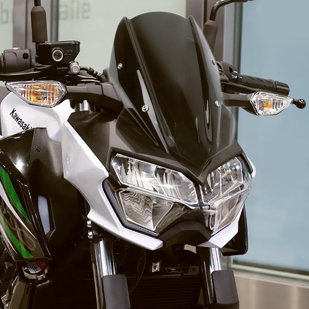 Motorcycle Windshield Deflector with Mounting Bracket for Z400 Z250 Z 400 250 2019 2020 2021 2022 2023 2024 Windscreen Visor Wind Screen Protector