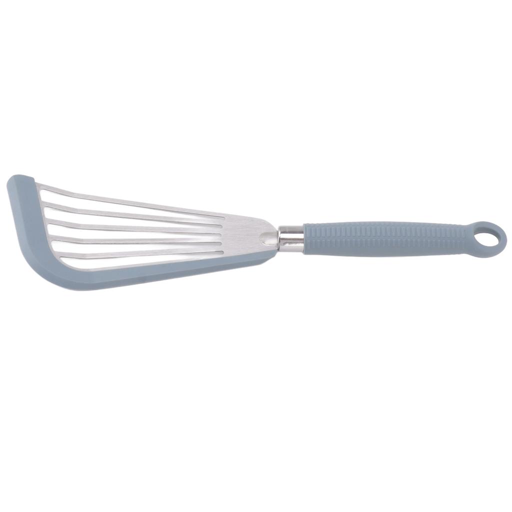 Silicone Fish Spatula Stainless Steel Slot Nonstick Coating Spatula for Frying Beefsteak Egg Grey