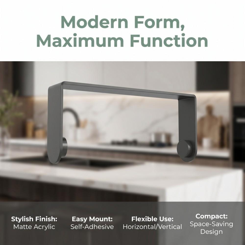 Acrylic Paper Towel Holder Self Adhesive Paper Towel Rack Kitchen Bathroom Laundry Room