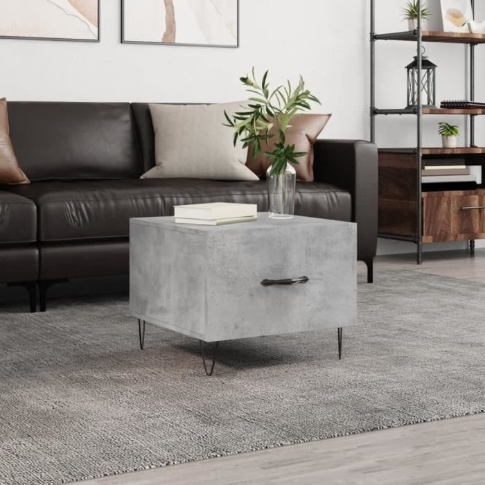 VidaXL Table basse gris béton 50x50x40 cm bois d'ingénierie 829388