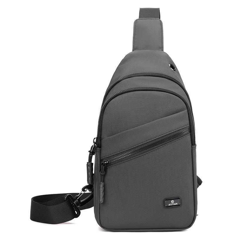 

Сумка на грудь Сумка через плечо Мужская сумка для велоспорта Многослойная сумка Oxford серый