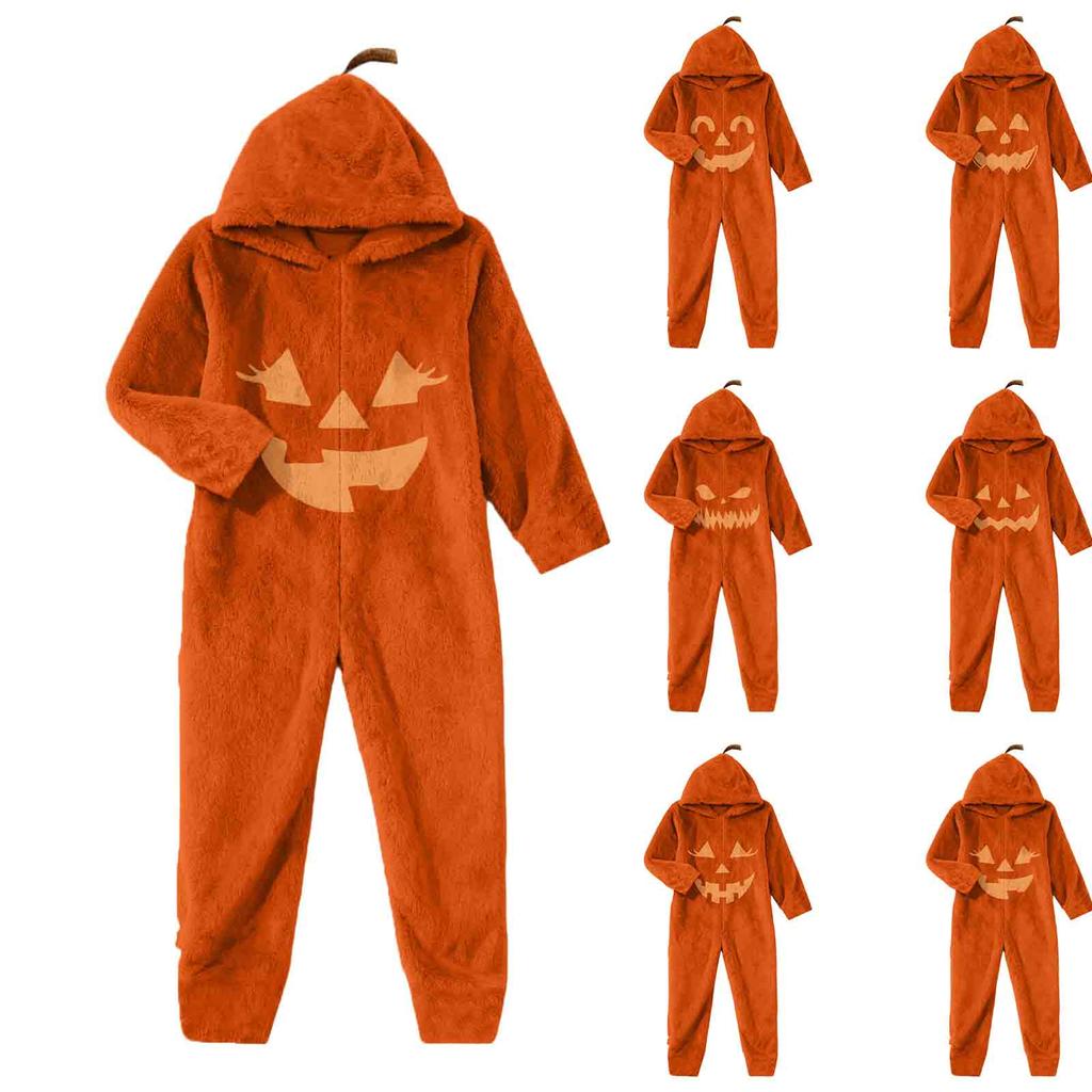 Kids' Halloween Printed Flannel Pajama Set for Cozy Lounging