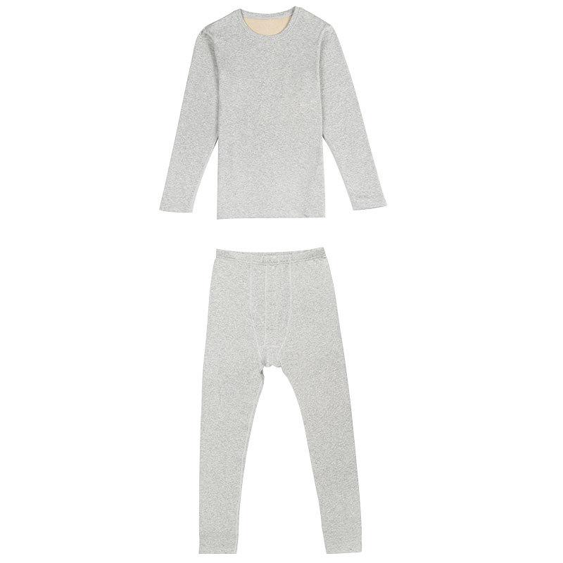 Haosangyuan Men's Thickened Silk Warm Suit: Brushed Autumn/Winter Clothes & Pants (4114)