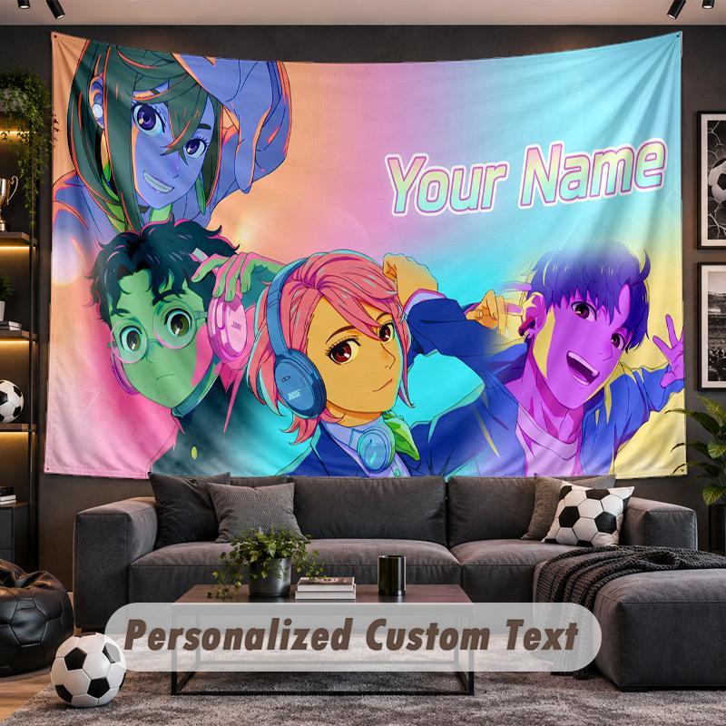 Dandadan Personalized Tapestry Support Custom Name, Wall Art Home Decoration