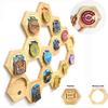 1-5Pcs Wooden Medal Display Hanger Racks Hexagon Honeycomb Medal Holder Home Wall Decoration Honor Commemorative Display Stand