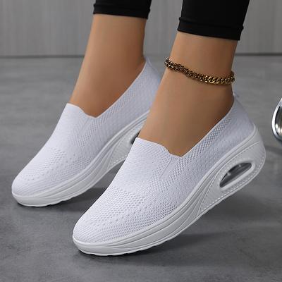 Schuhe Damen Plateau-Schaukelschuhe Große Größe Fliegenstrick Freizeitschuhe Faul Ein Pedal