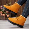 Fashion Winter Suede Ankle Boots for Women Lace-up Short Brown Women Boots Fur Warm Cotton Shoes Woman Casual Platform Snow Boots Ladies
