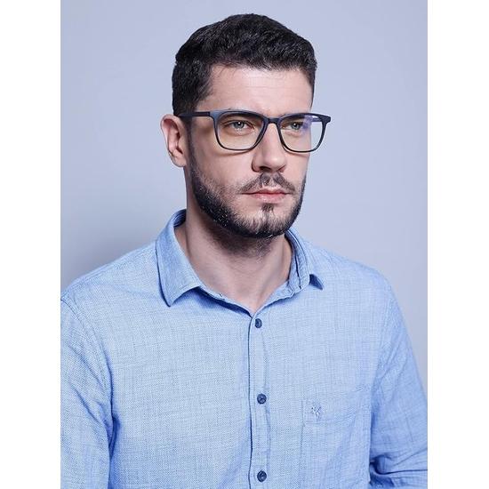 Intellilens Square Blue Cut Computer Glasses for Eye Protection with Lens Cleaner Solution for Spectacles|  Blue Light Filter Glasses (45-17-140)