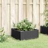 VidaXL Jardinière avec piquets noir 42,5x42,5x28,5 cm PP, bac à fleurs, support de jardinière, support de fleurs, bac à 368002