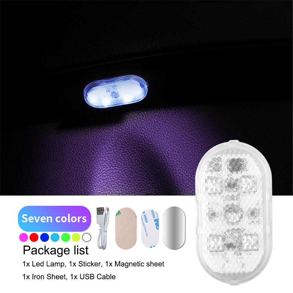 1pcs Magnetic Car LED Touch Lights USB Interior Light Wireless Roof Ceiling Reading Lamps for Door Foot Trunk Storage Box