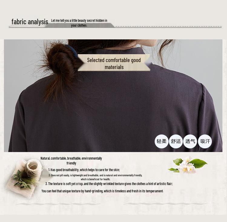2025 Autumn Korean Style Cotton-Linen Polo Collar Elegant Long Sleeve Shirt Dress