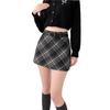 High-Waisted Plaid Slit Skirt - Plus Size Korean Style Retro Slimming Women's Fashion 2025 Autumn