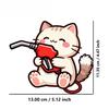 20 piece cartoon kitten hand-held refueling gun refueling prompt sticker car refueling port sticker