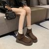 2025 höst och vinter nya små muffinsbotten höjande Martin-kängor dam retrostil korta stövlar mode dam bomullsstövlar