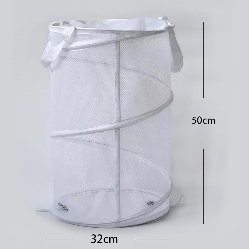 Cross-Border Large-Capacity Polyester Mesh Oxford Cloth Storage Basket Portable Storage Bucket Home Folding Dirty Clothes Basket(Black Dust Bag)