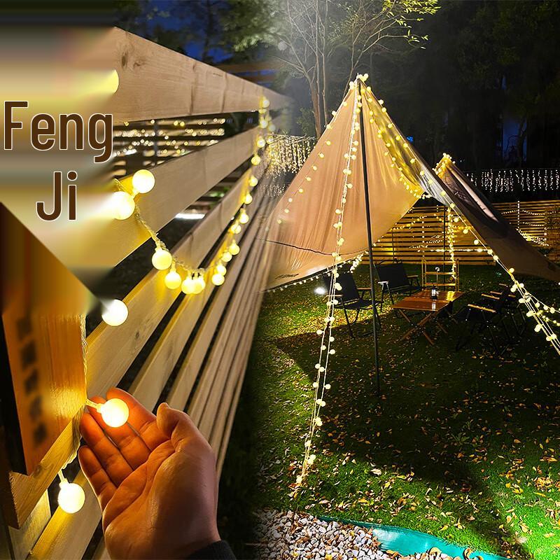 Solar Outdoor Crystal Ball String Lights