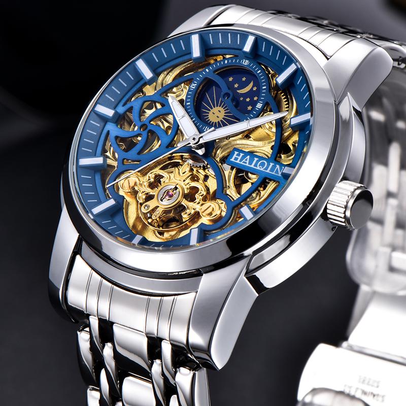 HAIQIN 2020 Orologi da uomo automatici Orologio da uomo scheletro Orologio  da polso meccanico impermeabile Orologio maschile acquista in modo  economico — spedizione gratuita, recensioni reali con foto — Joom