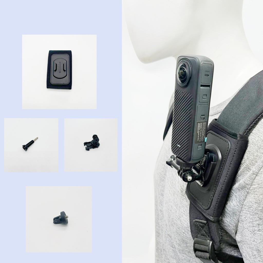 Lightweight Action Camera Strap Mount Holder With Rapid Unlocking System And Multiple Directional Positioning Capability