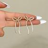 14K Real Gold Electroplating, Design Sense Bow Stud Earrings, High Sense Party Temperament, Unique Fashion Earrings Women