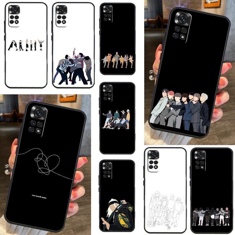 Korean Fashion Kpop Band For Xiaomi Redmi 10C 9C 12C 10A 9T Case For Redmi Note 12 8 9 10 11 Pro 9S 10S 11S Cover