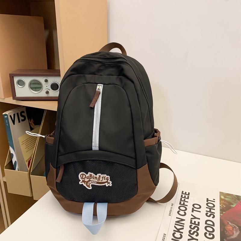 Girl Schoolbag Male Solid Color Backpack Female Large Capacity Travel Bag