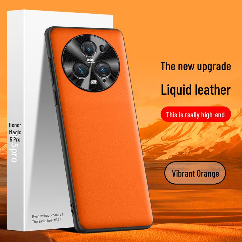 

Защитный чехол из искусственной кожи с защитой от падений для мобильного телефона Honor Magic5pro. Honor Magic5pro