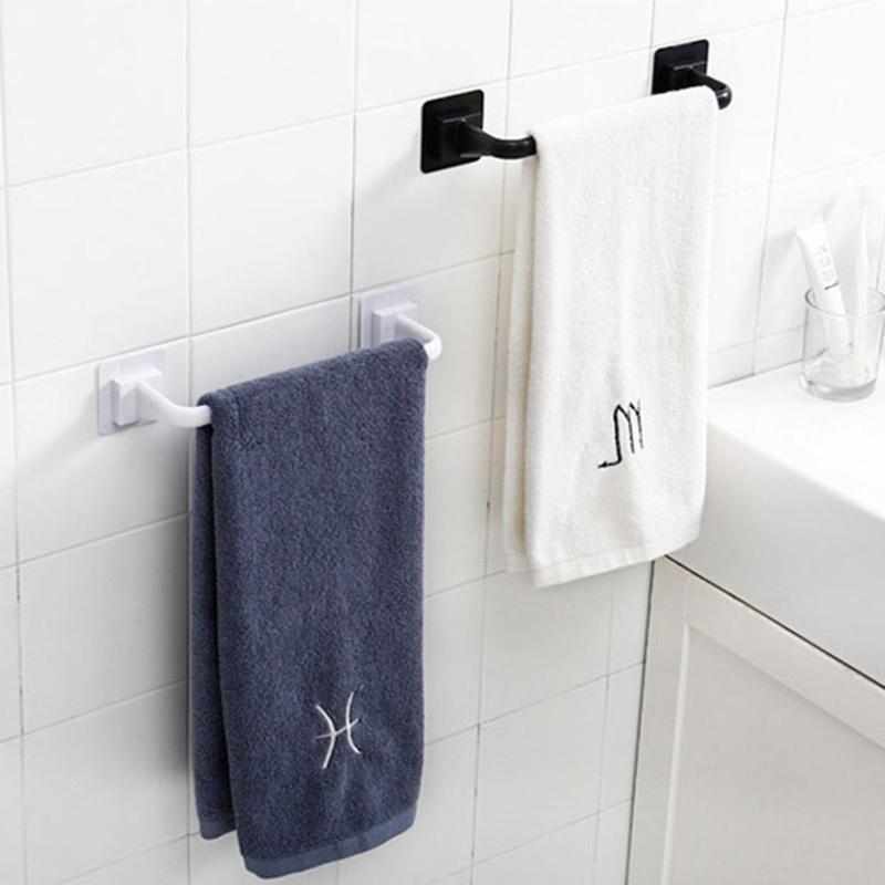 Multifunction Wall Mount Towel Rack Single Bra Self Adhesive Pot Lid Holder Non-Drilling for Kitchen Bathroom Hanging Shelf