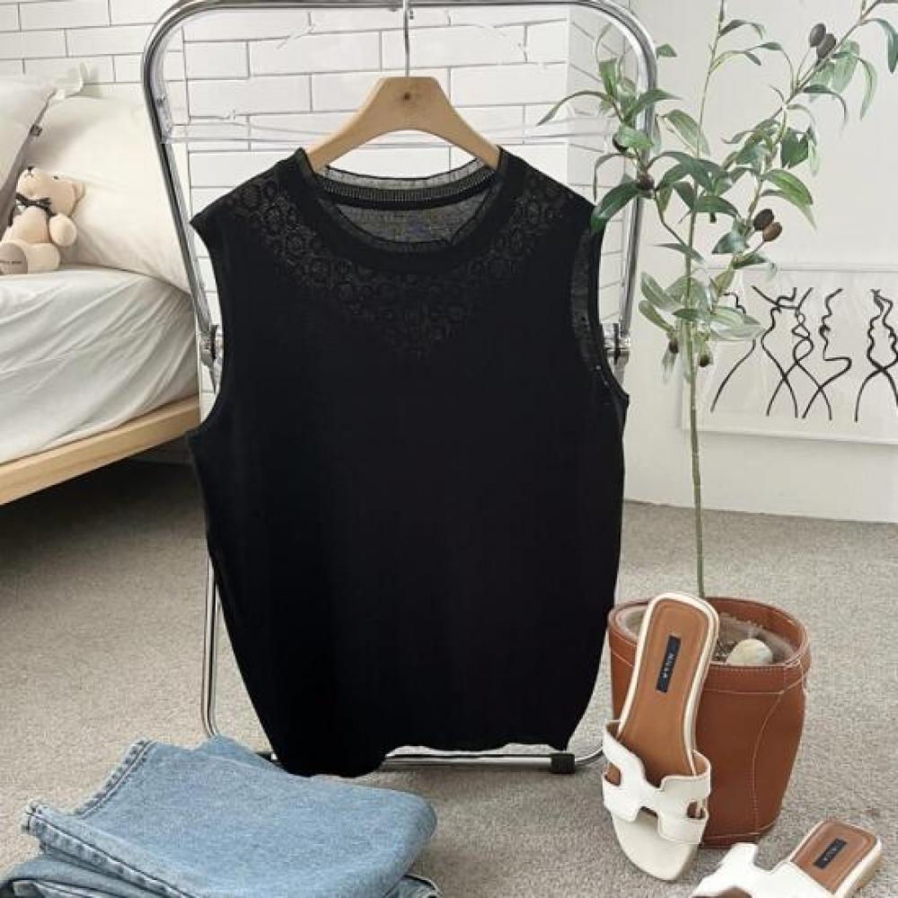 New ArrivalS Open Run Women S Lemad Lace Decor Soft SleeveleSS viScoSe Sweater
