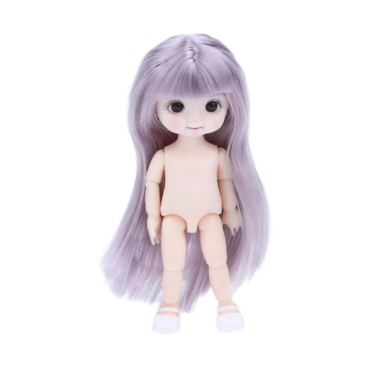 16cm Articulated Fashion Doll 13 Movable Joints Nude Unfinished Body DIY Dress Up Toy Ideal Gift for Girls