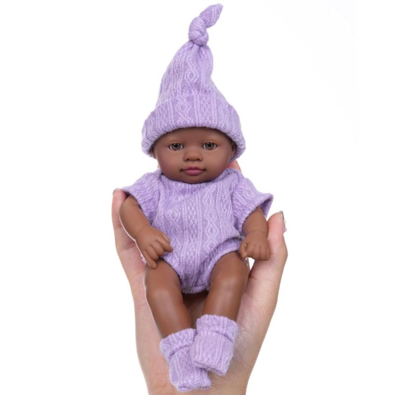 7Inch Vinyls Reborns Doll Life Like Reborns African Baby Dolls For Child Soothing And RolePlaying Education Toy
