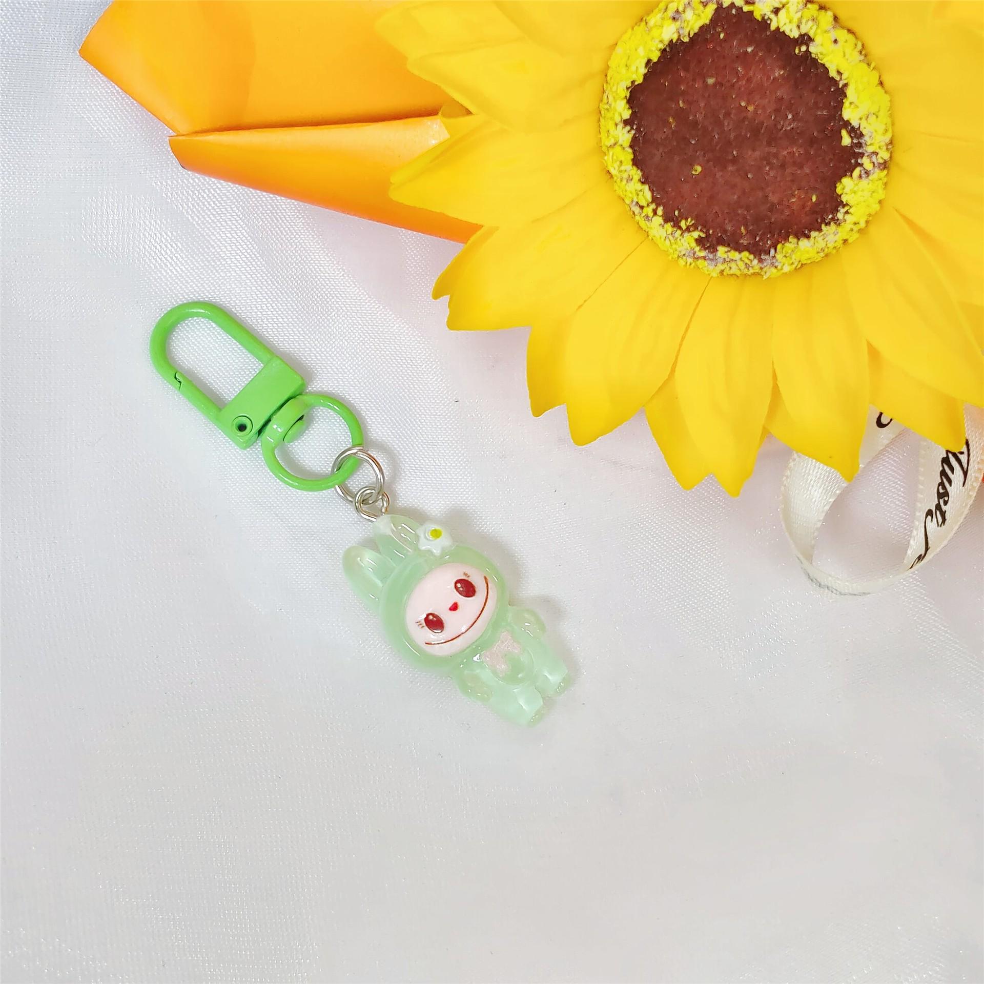 

Original Cartoon Luminous Bowknot Keyring with Little Lamb Doll Pendant