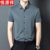Hengyuanxiang Men's Short-Sleeve Wrinkle-Free Casual Shirt