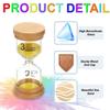 PATIKIL 3-Minute Hourglass, Wooden and High Borosilicate Glass Hourglass, Yellow