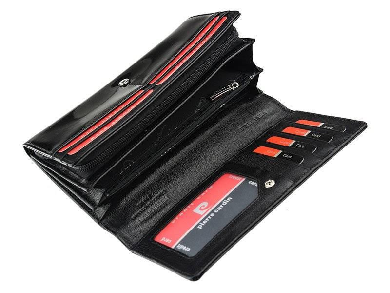 Horisontell plånbok i patentläder för kvinnor - Pierre Cardin