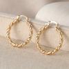 Women's  Minimalist Twisted Woven Hoop Metal Earrings for Daily Parties, Personalized Jewelry Accessories