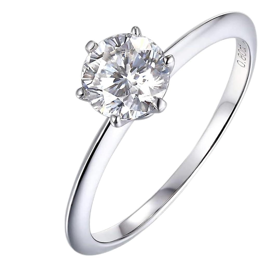 

Кольцо с бриллиантами Crown Design, муассанит, стерлинговое серебро, точная оправа, бриллиантовая огранка [Takeda Jewelry] 0,8 карата/0,5 карата (7, 0,5)