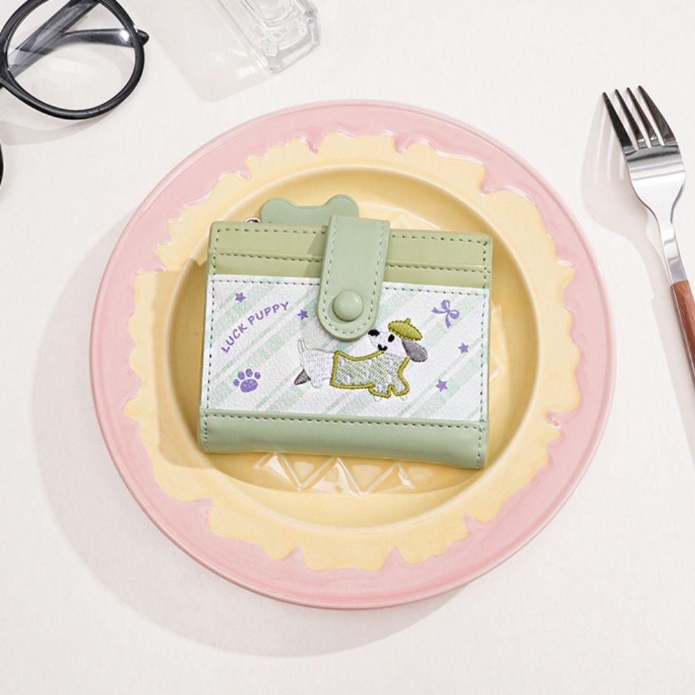 Ultra Thin Card Bag Korean Style Coin Pouch Portable Embroidery Sausage Dog Wallet  Outdoor